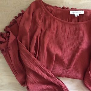Rusty Orange Pom Top